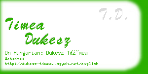 timea dukesz business card